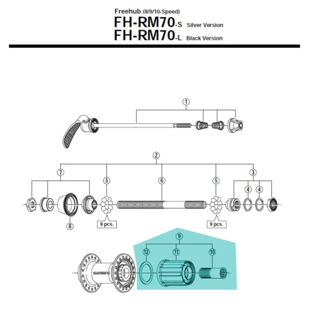 Corps Roue Libre Shimano - Y3TD98040 1 Corps Roue Libre Shimano - Y3TD98040